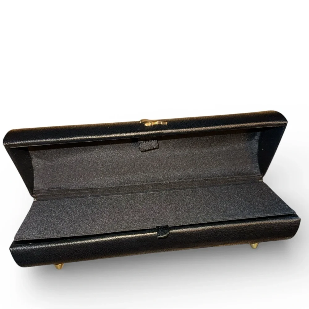 Kestrel Black Vegan Leather Makeup Brush Holder Case Gold Bird Influencer Trend